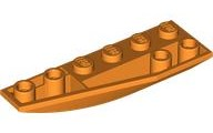 Brick Wedged, Curved Inverted 6 x 2 Left in Orange