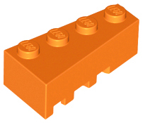 Brick Wedged, Angled 4 x 2 Right in Orange