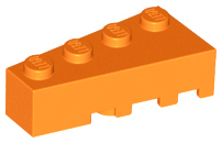 Brick Wedged, Angled 4 x 2 Left in Orange