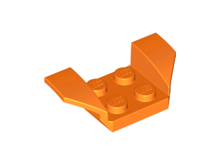 Mudguard 2 x 4 with 2 x 2 Studs and Flared Wings in Orange