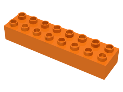 Duplo Brick 2 x 8 in Orange