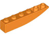 Brick Curved Inverted 6 x 1 in Orange