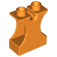 Duplo Brick 1 x 2 x 2 with Side Cutouts and Channel in Top in Orange