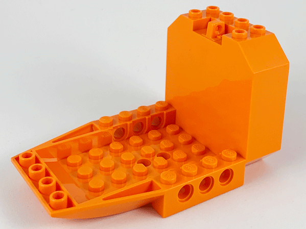 Aircraft Fuselage Angular Forward Section 6 x 10 x 5 (Cockpit) in Orange