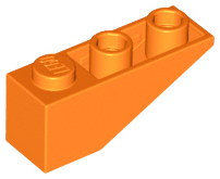 Brick Sloped Inverted 33° 3 x 1 with Internal Stopper and No Front Stud Connection in Orange