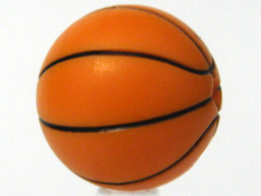 Sports Basketball with Black Lines Print in Orange