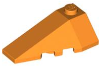 Brick Wedged, Sloped 4 x 2 Triple Left in Orange