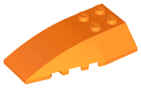 Brick Wedged, Curved 6 x 4 Triple in Orange