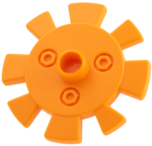 Duplo Flower Gear with 8 Teeth, Metal Bolts Design in Orange