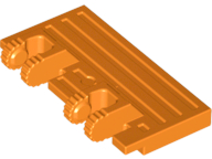 Hinge Train Gate 2 x 4 Locking Dual 2 Fingers with Rear Reinforcements, 9 Teeth in Orange