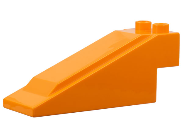 Duplo Road Section Slope with 2 Studs on Top in Orange