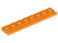 Plate Special 1 x 8 with Door Rail in Orange