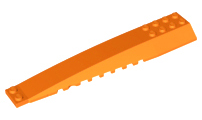 Brick Wedged, Curved 16 x 4 Triple with Inner Ridges in Orange