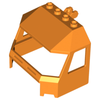 Windscreen 4 x 6 x 4 Cab with Hinge and 1 x 4 Bottom Cutout in Orange