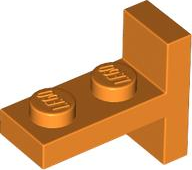 Bracket 1 x 2 with 1 x 2 Vertical Studs in Orange