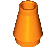 Cone 1 x 1 [No Top Groove] in Orange