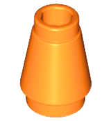 Cone 1 x 1 [Top Groove] in Orange