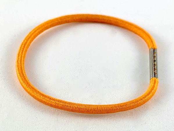 Clikits Cord, Elastic Loop 6 x 6 with 13mm Metal Band (Hair Band / Tie) in Orange
