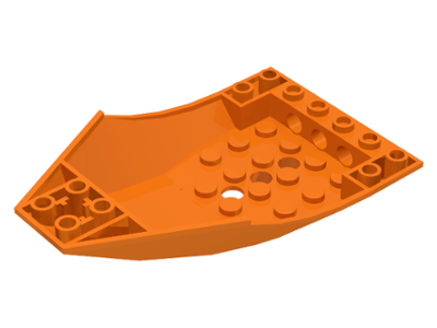 Brick Wedged, Curved Inverted 10 x 6 x 2 Cockpit in Orange