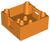 Duplo Container Box 4 x 4 with Studs on Corners in Orange