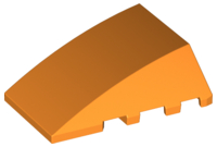 Brick Wedged, Curved 4 x 4 No Top Studs in Orange