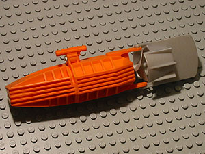 Motor, Boat Propeller and Rudder, 19 x 4 x 4, 2-Blade Propeller [Complete Assembly] in Orange