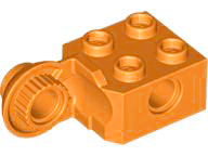 Technic Brick Special 2 x 2 with Pin Hole, Rotation Joint Ball Half [Vertical Side] in Orange