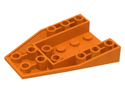 Brick Wedged, Sloped Inverted 6 x 4 with 2 Stud Connections in Orange