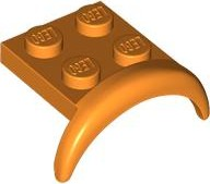 Wheel Arch, Mudguard 2 x 3 x 1 1/3 with 2 x 2 Plate in Orange