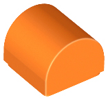 Brick Curved 1 x 1 x 2/3 Double Curved Top, No Studs in Orange