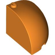 Brick Round Corner 4 x 4 x 3 Quarter Dome Top in Orange