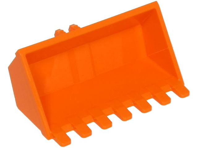 Construction Vehicle Bucket 3 x 6 with Hinge, Reinforced Center in Orange