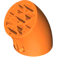 Brick Round 3 x 3 D. Tube with 45° Elbow and Axle Holes (Crossholes) at Each End in Orange