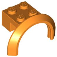 Wheel Arch, Mudguard 4 x 2 1/2 x 2 with 2 x 2 Plate in Orange