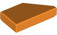 Tile 1 x 2 with Stud Notch Left in Orange