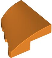 Brick Wedged, Curved 2 x 2 with Stud Notch Right in Orange