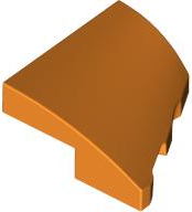 Brick Wedged, Curved 2 x 2 with Stud Notch Left in Orange