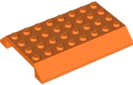 Brick Sloped 45° 6 x 8 Double with 4 x 8 Cutout in Orange