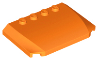 Brick Wedged, Curved Triple 4 x 6 x 2/3 with 4 Studs in Orange