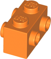 Brick Special 1 x 2 with Studs on 2 Sides in Orange