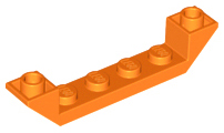 Brick Sloped Inverted 45° 6 x 1 Double with 1 x 4 Recessed in Orange