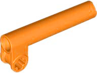 Technic Axle and Pin Connector, Perpendicular with Extension in Orange