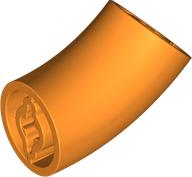 Brick Round 2 x 2 D. Tube with 45° Elbow and Axle Holes (Crossholes) at Each End [LONG] in Orange