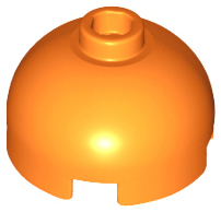 Brick Round 2 x 2 Dome Top, Vented Stud in Orange