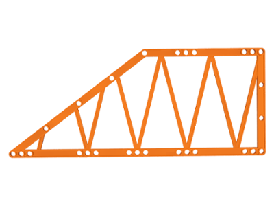 Support 31 x 13 Girder, Trapezoid in Orange