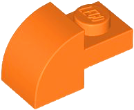 Brick Curved 1 x 2 x 1 with Curved Top in Orange