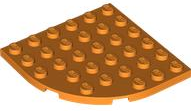 Plate Round Corner 6 x 6 in Orange