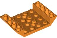 Brick Sloped Inverted 45° 6 x 4 Double with 4 x 4 Recessed and 3 Holes in Orange