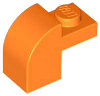 Brick Curved 1 x 2 x 1 1/3 with Curved Top in Orange