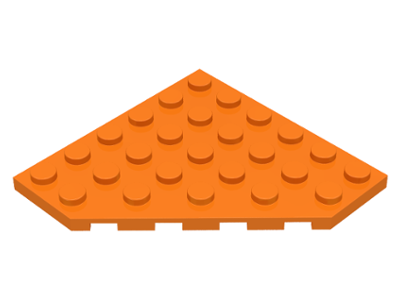 Wedge Plate 6 x 6 Cut Corner in Orange